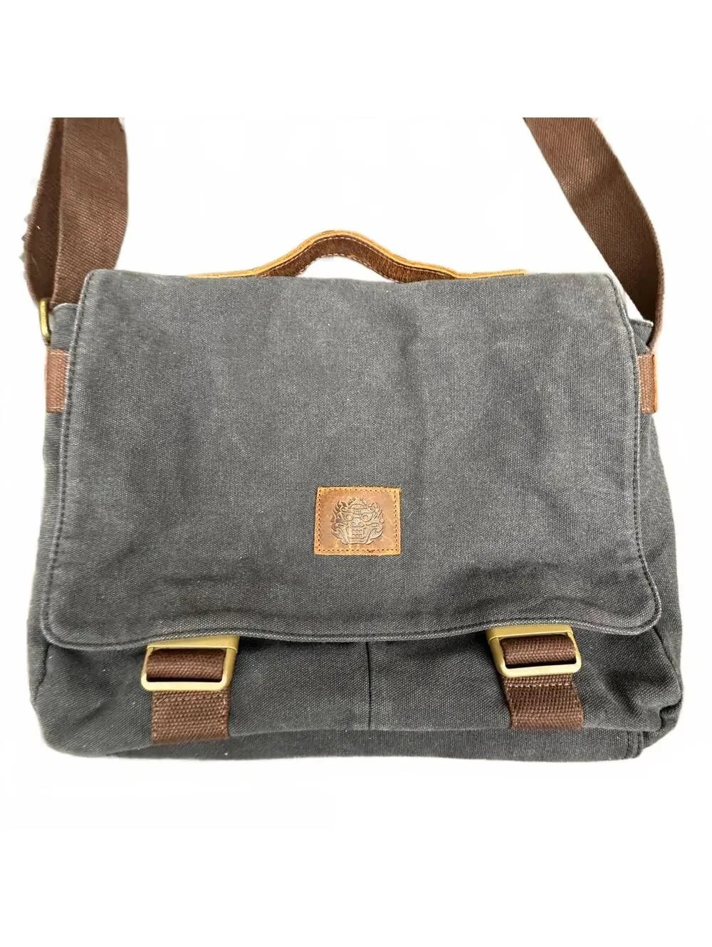 Cool Canvas Leather Multi-Function Student Shoulder Messenger Bag